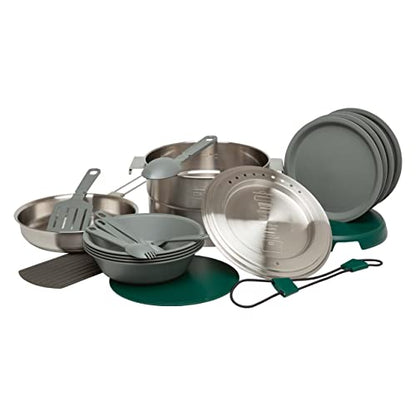 STANLEY Adventure Full Kitchen Basecamp 11 Piece Camp Cook Set-Packable Unit, 3.5l, Stainless Steel