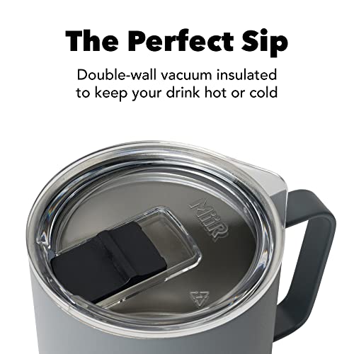 MiiR, Camp Cup, Vacuum Insulated, Stainless Steel with Slide Lid, BPA Free, Basal, 12 Fluid Ounces