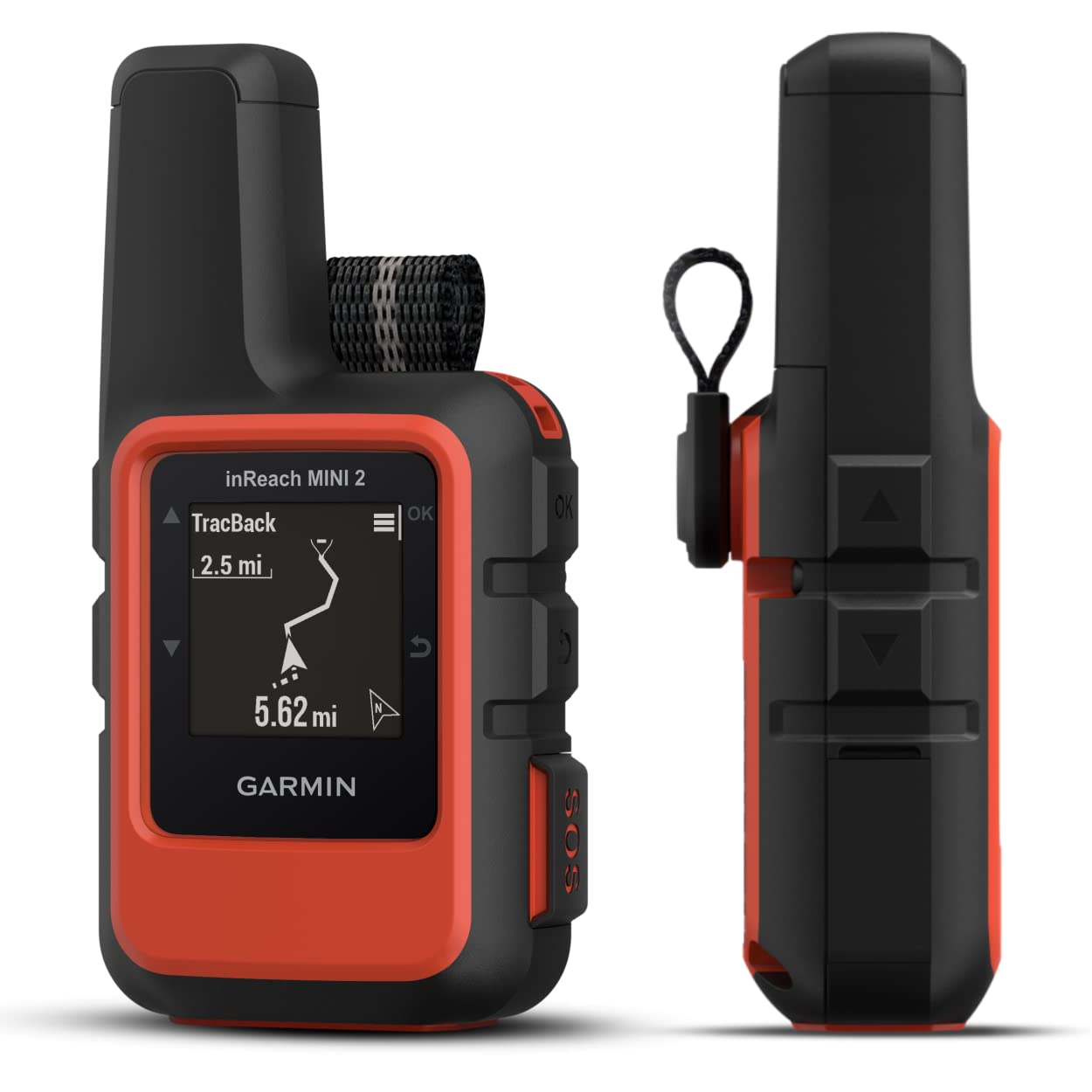 Garmin inReach Mini 2 Lightweight and Compact Satellite Communicator, Hiking Handheld, Flame Red with Wearable4U 2 Pack Cases Black/Khaki Bundle