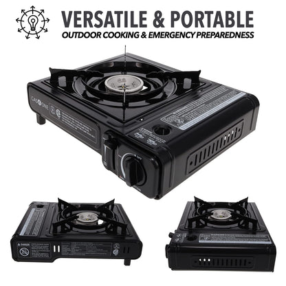 GAS ONE GS-3000 Portable Gas Stove with Carrying Case, 9,000 BTU, CSA Approved, Black, 11.2" H x 4.4" W x 13.5" L