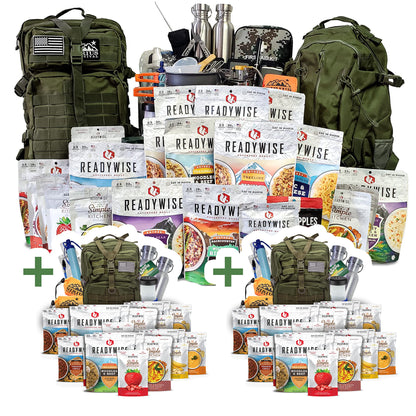 Family Comfort 72 Emergency Survival Kit/Backpack – 72 Hour for 6 People – Disaster Preparedness – Delicious Survival Food, Gear, Lighting, First Aid & More, Olive Drab