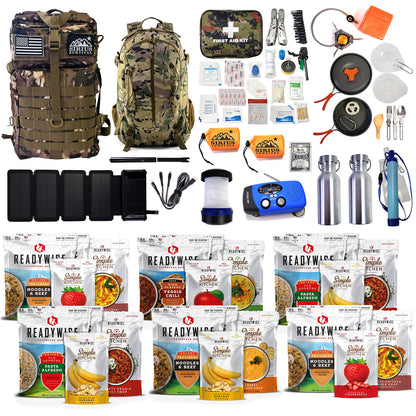 Family Comfort 72 Emergency Survival Kit/Backpack – 72 Hour for 6 People – Disaster Preparedness – Delicious Survival Food, Gear, Lighting, First Aid & More, Olive Drab